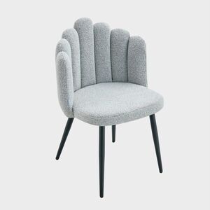 Imagine Scaun Luxe, Homla, 55x49x85 cm, MDF/poliester, gri deschis