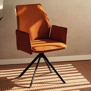 Imagine Scaun rotativ Lugro, Homla, 60x56x82 cm, metal/poliester, caramiziu