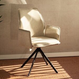 Imagine Scaun rotativ Lugro, Homla, 60x56x82 cm, metal/poliester, bej