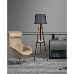 Imagine Lampadar cu raft, Luin, 8282-6, E27, 60 W, lemn/textil