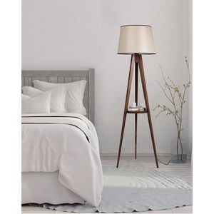 Imagine Lampadar cu raft, Luin, 8282-7, E27, 60 W, lemn/textil