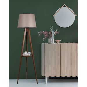 Imagine Lampadar cu raft, Luin, 8282-8, E27, 60 W, lemn/textil