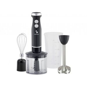 Imagine Set blender 4 in 1 Beper, 6.5x38 cm, 700-1000W, 500 ml/700 ml, ABS/inox, negru/transparent
