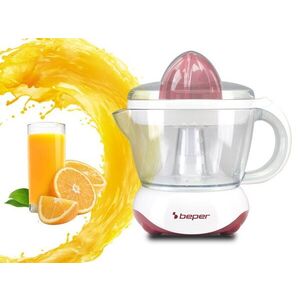 Imagine Storcator electric de citrice Beper, 20.5x14.5x20.5 cm, 25W, 700 ml, ABS, alb/rosu