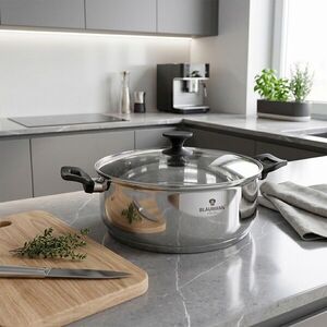 Imagine Oala cu capac Blaumann, Gourmet, 30 cm, inox, argintiu