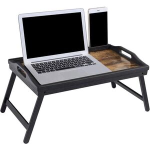 Imagine Masuta pentru mic dejun / laptop, Songmics, 50 x 30 x 26 cm, bambus/MDF, maro rustic