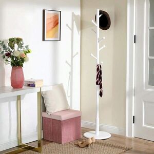 Imagine Cuier Tree, Vasagle, 38 x 175 cm, MDF/lemn de arbore de cauciuc, alb