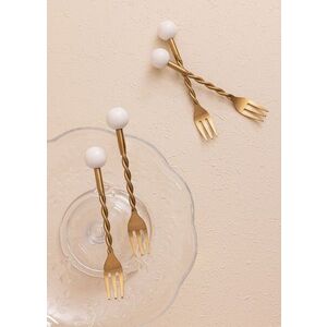 Imagine Set furculițe (4 piese), L'essentiel Maison, 280TMA3705, Dimensiune: 14 x 2 x 1 cm (4 bucăți), Aur/Alb