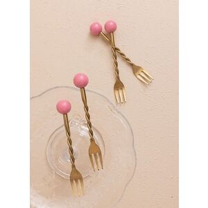 Imagine Set furculițe (4 piese), L'essentiel Maison, 280TMA3706, Dimensiune: 14 x 2 x 1 cm (4 bucăți), Auriu / Roz