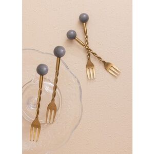 Imagine Set furculițe (4 piese), L'essentiel Maison, 280TMA3707, Dimensiune: 14 x 2 x 1 cm (4 bucăți), Aur / Gri