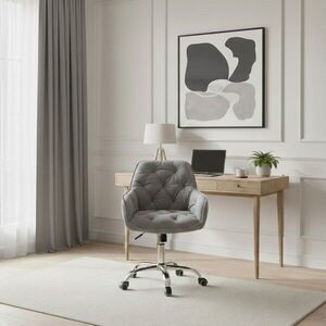 Imagine Scaun de birou Fussy, Homla, 61x57x80-90 cm, metal/poliester, gri
