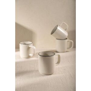 Imagine Set 4 cani Azra, Homla, 300 ml, ceramica, bej/negru