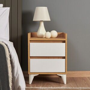 Imagine Noptiera, Hanah Home, Tuvalle 041, .45x59x40 cm, Stejar Safir / Alb