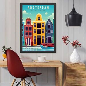 Imagine Tablou decorativ, Amsterdam (35 x 45), Polistiren, Multicolor
