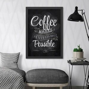 Imagine Tablou decorativ, Coffee 2 (35 x 45), Polistiren, Alb/Negru