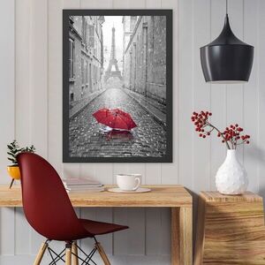 Imagine Tablou decorativ, Eiffel Tower 2 (35 x 45), Polistiren, Negru/Rosu