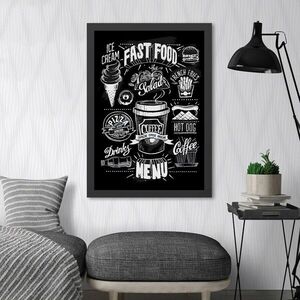 Imagine Tablou decorativ, Fast Food (35 x 45), Polistiren, Alb/Negru