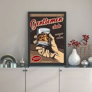 Imagine Tablou decorativ, Gentlemen Club (35 x 45), Polistiren, Multicolor