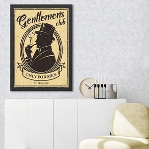 Imagine Tablou decorativ, Gentlemen's Club (35 x 45), Polistiren, Galben/Negru