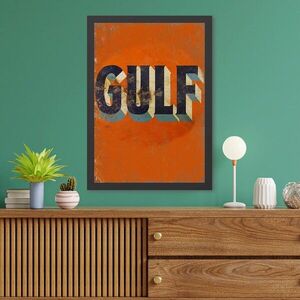 Imagine Tablou decorativ, Gulf (35 x 45), Polistiren, Portocaliu/Negru