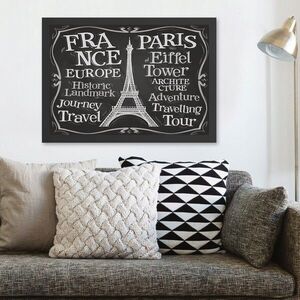 Imagine Tablou decorativ, Paris 2 (35 x 45), Polistiren, Alb/Negru