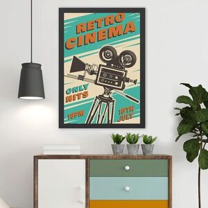 Imagine Tablou decorativ, Retro Cinema 2 (35 x 45), Polistiren, Multicolor
