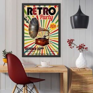 Imagine Tablou decorativ, Retro Party (35 x 45), Polistiren, Multicolor