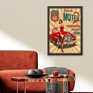 Imagine Tablou decorativ, Welcome Motel (35 x 45), Polistiren, Multicolor