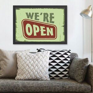 Imagine Tablou decorativ, We're Open (35 x 45), Polistiren, Verde/Roșu