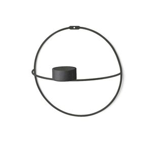Imagine Decoratiune de perete, WR018, Metal, Suport lumanare, Negru