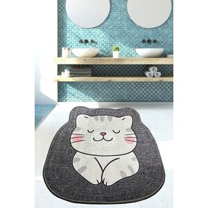 Imagine Covoras de baie, L'essentiel Maison, Neko (80 cm), 80x80 cm, Poliester, Gri