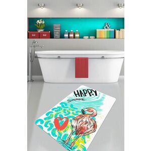 Imagine Covoras de baie, L'essentiel Maison, Happy Flamingo (80 x 100), 80x100 cm, Poliester, Multicolor