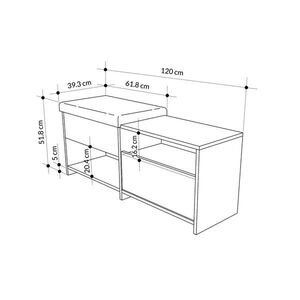 Imagine Pantofar, Hanah Home, Filux Bench, 120.3x51x40.5 cm, Antracit