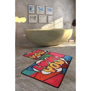Imagine Set covorase de baie, L'essentiel Maison, Red Love, Multicolor