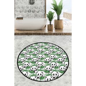 Imagine Covoras de baie, L'essentiel Maison, Green Panda Circle Djt 100, Multicolor