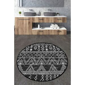 Imagine Covoras de baie, L'essentiel Maison, Straordinario Black Circle Djt 100, Negru / Antracit / Alb