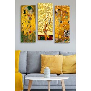 Imagine Tablou decorativ MDF, MDF0067, 20 x 50 cm, 3 piese, Multicolor