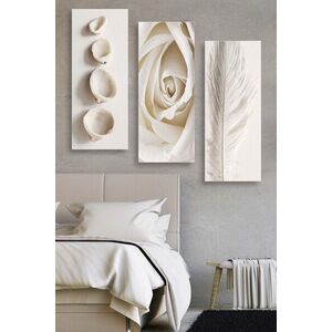Imagine Tablou decorativ MDF, MDF0086, 20 x 50 cm, 3 piese, Multicolor