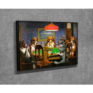 Imagine Tablou decorativ, DC192, Rama din lemn (grosime 3 cm), Multicolor