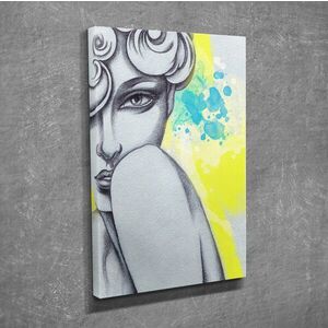 Imagine Tablou decorativ, DC208, Rama din lemn (grosime 3 cm), Multicolor