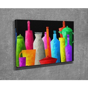 Imagine Tablou decorativ, DC216, Rama din lemn (grosime 3 cm), Multicolor