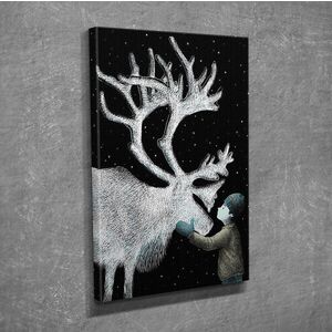 Imagine Tablou decorativ, DC234, Rama din lemn (grosime 3 cm), Multicolor