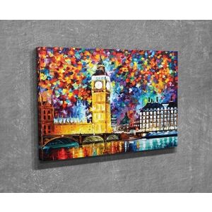 Imagine Tablou decorativ, DC312, Rama din lemn (grosime 3 cm), Multicolor