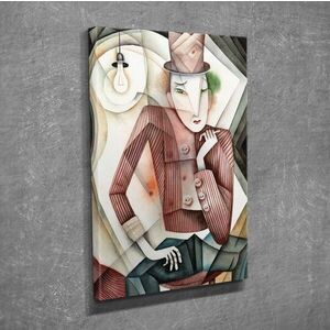 Imagine Tablou decorativ, DC317, Rama din lemn (grosime 3 cm), Multicolor