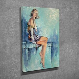 Imagine Tablou decorativ, DC319, Rama din lemn (grosime 3 cm), Multicolor