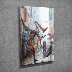 Imagine Tablou decorativ, DC334, Rama din lemn (grosime 3 cm), Multicolor