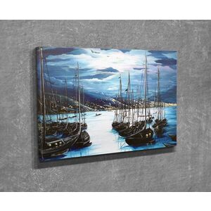 Imagine Tablou decorativ, DC335, Rama din lemn (grosime 3 cm), Multicolor