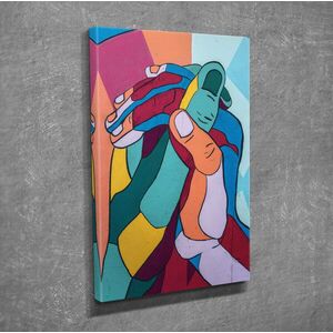 Imagine Tablou decorativ, DC338, Rama din lemn (grosime 3 cm), Multicolor