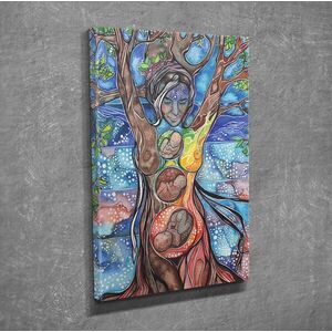 Imagine Tablou decorativ, DC342, Rama din lemn (grosime 3 cm), Multicolor