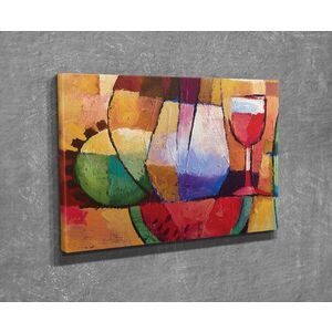 Imagine Tablou decorativ, DC345, Rama din lemn (grosime 3 cm), Multicolor